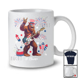 Personalized Bigfoot Rock; Lovely 4th of July Bigfoot Sunglasses Bass Player; Custom Name Guitarist T-Shirt