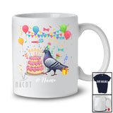 Personalized Birthday Party Pigeon With Cake; Amazing Custom Name Bird Animal Lover T-Shirt