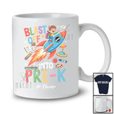 Personalized Blast Off Into Pre-K; Amusing Back To School Custom Name Boys Students Rocket T-Shirt
