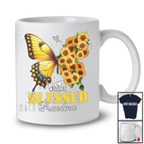 Personalized Blessed Grandma; Wonderful Mother's Day Sunflower Butterfly; Custom Name Family T-Shirt