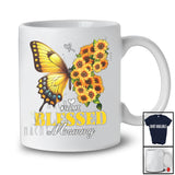 Personalized Blessed Mommy; Wonderful Mother's Day Sunflower Butterfly; Custom Name Family T-Shirt
