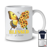 Personalized Blessed Nana; Wonderful Mother's Day Sunflower Butterfly; Custom Name Family T-Shirt