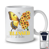 Personalized Blessed Sister; Wonderful Mother's Day Sunflower Butterfly; Custom Name Family T-Shirt