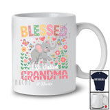 Personalized Blessed To Be Called Grandma; Proud Mother's Day Floral Custom Name Elephant T-Shirt