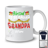 Personalized Blessed To Be Called Grandpa; Awesome Christmas Plaid Custom Name Grandpa; Family T-Shirt