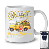 Personalized Blessed To Be Called Mom And Stepmom; Lovely Mother's Day Leopard Gnome Pickup T-Shirt