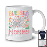Personalized Blessed To Be Called Mommy; Proud Mother's Day Floral Custom Name Elephant T-Shirt