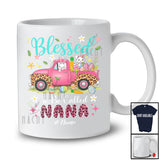 Personalized Blessed To Be Called Nana; Lovely Easter Bunny With Pickup Truck; Custom Name Family T-Shirt