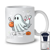 Personalized Boo Ghost Playing Bowling; Scary Halloween Custom Name Bowling Player Team T-Shirt