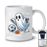 Personalized Boo Ghost Playing Soccer; Scary Halloween Custom Name Soccer Player Team T-Shirt