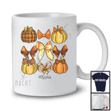 Personalized Bow Pumpkin Collection; Lovely Thanksgiving Custom Name Women Girls; Fall Family T-Shirt