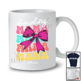 Personalized Bowling Mama; Cheerful Mother's Day Coquette Bow Bowling Custom Name Player T-Shirt