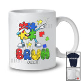 Personalized Bruh Autism Awareness; Colorful Autism Puzzle Piece Custom Name Family T-Shirt