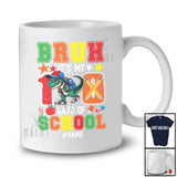 Personalized Bruh My 100 Days of School; Joyful School T-Rex; Custom Name Students Teacher T-Shirt