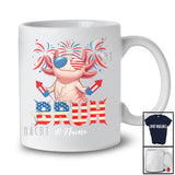 Personalized Bruh; Lovely 4th Of July Axolotl Sunglasses US Flag; Custom Name Patriotic T-Shirt
