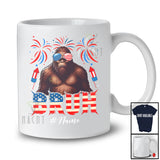Personalized Bruh; Lovely 4th Of July Bigfoot Sunglasses US Flag; Custom Name Patriotic T-Shirt