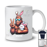 Personalized Bunny Bigfoot Sunglasses; Lovely Easter Sasquatch Bigfoot; Custom Name Family T-Shirt