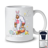 Personalized Bunny Bigfoot With Egg Basket; Lovely Easter Custom Name Bigfoot Eggs Hunt T-Shirt