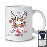 Personalized Bunny Bubble Bow Tie; Amusing Easter Leopard Bunny; Custom Name Egg Hunting T-Shirt