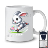 Personalized Bunny Playing Soccer Eggs; Joyful Easter Custom Name Sport Player Team T-Shirt