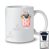 Personalized Bunny Pug In Carrot Pocket; Joyful Easter Eggs Hunt; Custom Name Family T-Shirt