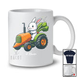 Personalized Bunny Riding Carrot Tractor; Lovely Easter Bunny Farmer; Custom Name Driver T-Shirt