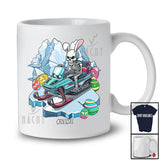 Personalized Bunny Skeleton Driver Snowmobile; Awesome Easter Eggs Hunting; Custom Name Family T-Shirt