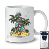 Personalized Bunny Skeleton Playing Surfer; Awesome Easter Eggs Hunting; Custom Name Family T-Shirt