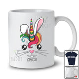 Personalized Bunny Unicorn Face; Lovely Easter Unicorn; Women Girls Family Friends Group T-Shirt