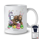 Personalized Bunny Unicorn Riding Bigfoot; Adorable Easter Custom Name Unicorn Bigfoot; Egg Hunt T-Shirt