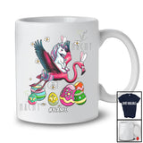 Personalized Bunny Unicorn Riding Flamingo; Adorable Easter Custom Name Unicorn Flamingo; Egg Hunt T-Shirt