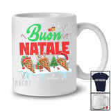 Personalized Buon Natale; Wonderful Christmas Three Pizza; Custom Name Italian Food T-Shirt