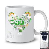 Personalized CNA; Amazing St. Patrick's Day Rainbow Shamrock Heart Shape; Custom Name Nurse T-Shirt