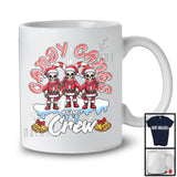 Personalized Candy Canes Crew; Lovely Christmas Custom Name Three Santa Skeleton; Snowing T-Shirt