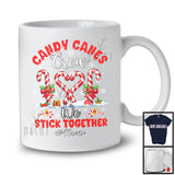 Personalized Candy Canes Stick Together; Amazing Christmas Custom Name Candy Cane Heart T-Shirt
