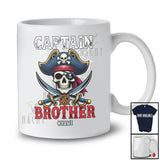 Personalized Captain Brother; Amazing Halloween Costume Pirate Skull; Custom Name Family T-Shirt
