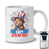 Personalized Capy 4th Of July; Lovely Custom Name Capybara Fireworks; Patriotic T-Shirt