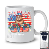 Personalized Capybara Flowers Wearing American Flag Hat; Lovely 4th Of July Custom Name Patriotic T-Shirt