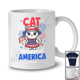 Personalized Cat Blessed America; Lovely 4th Of July Custom Name Cat Women; Patriotic T-Shirt