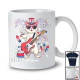 Personalized Cat Rock; Lovely 4th of July Cat Sunglasses Bass Player; Custom Name Guitarist T-Shirt