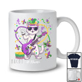 Personalized Cat Rock; Lovely Mardi Gras Cat Sunglasses Bass Player; Custom Name Guitarist T-Shirt