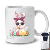 Personalized Cat Sunglasses Eating Carrot; Lovely Easter Custom Name Animal Lover; Eggs Hunt T-Shirt