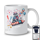 Personalized Chartreux Riding Firecracker, Lovely 4th Of July USA Flag Custom Name, Kitten Owner T-Shirt