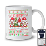 Personalized Chef Christmas Crew; Adorable X-mas Sweater Three Gnomes Gnomies; Jobs Family T-Shirt