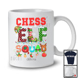 Personalized Chess Elf Squad; Colorful Christmas Lights Plaid Elf; Custom Name Sport Player T-Shirt