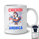 Personalized Chicken Blessed America; Lovely 4th Of July Custom Name Girls Farmer; Patriotic T-Shirt