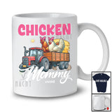 Personalized Chicken Mommy; Humorous Mother's Day Chicken On Trailer Tractor; Custom Name Farmer T-Shirt