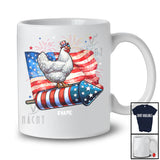 Personalized Chicken Riding Firecracker American Flag; Amazing 4th Of July Custom Name Patriotic T-Shirt