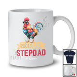 Personalized Chicken Stepdad; Proud Father's Day Vintage Chicken Sunglasses; Custom Name Farmer T-Shirt