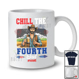 Personalized Chill the Fourth Out; Humorous 4th of July Custom Name Men Drinking Patriotic T-Shirt